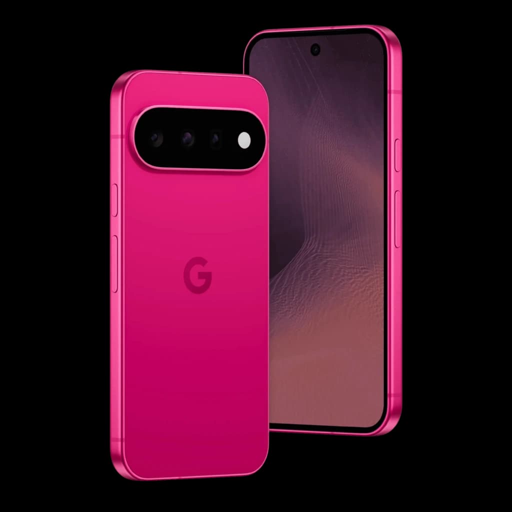 Google Pixel 11 5G hibiscus vif, double module photo arrière avec capteur large et flash, écran bord à bord perforé, finition mate élégante
