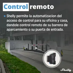 Módulo Relé Shelly Pro 2PM WiFi 16A, preto, compacto, com terminais verdes e indicadores. Ideal para automação de portões e barreiras com medição de