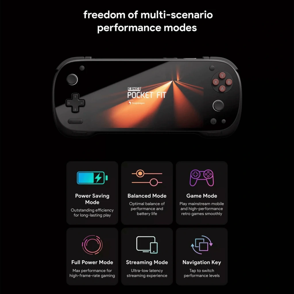 Console portable jaune Ayaneo Konkr Pocket FIT avec écran large brillant, joysticks doubles, croix directionnelle, boutons ABXY noirs et bordure contrastée - Ítem6