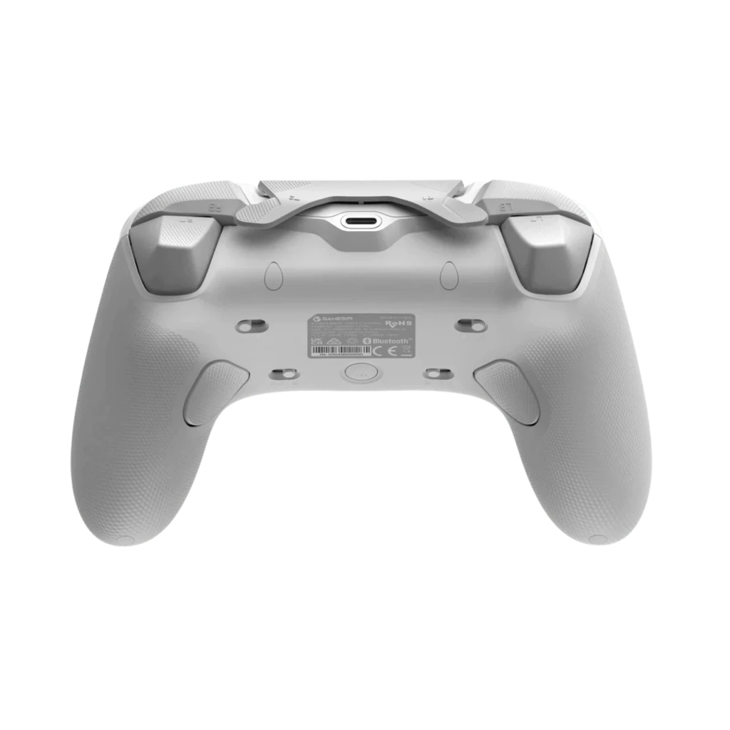 Mando GameSir Tarantula Pro Blanco con carcasa mate, cruceta metálica, sticks duales, botones ABXY grises y luz LED superior; compatible Switch, Android, iOS - Ítem4