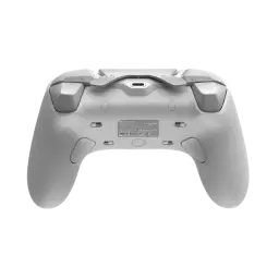 Manette GameSir Tarantula Pro Blanc vue arrière, coque blanche mate, poignées texturées antidérapantes, gâchettes ergonomiques, port USB-C, compatible