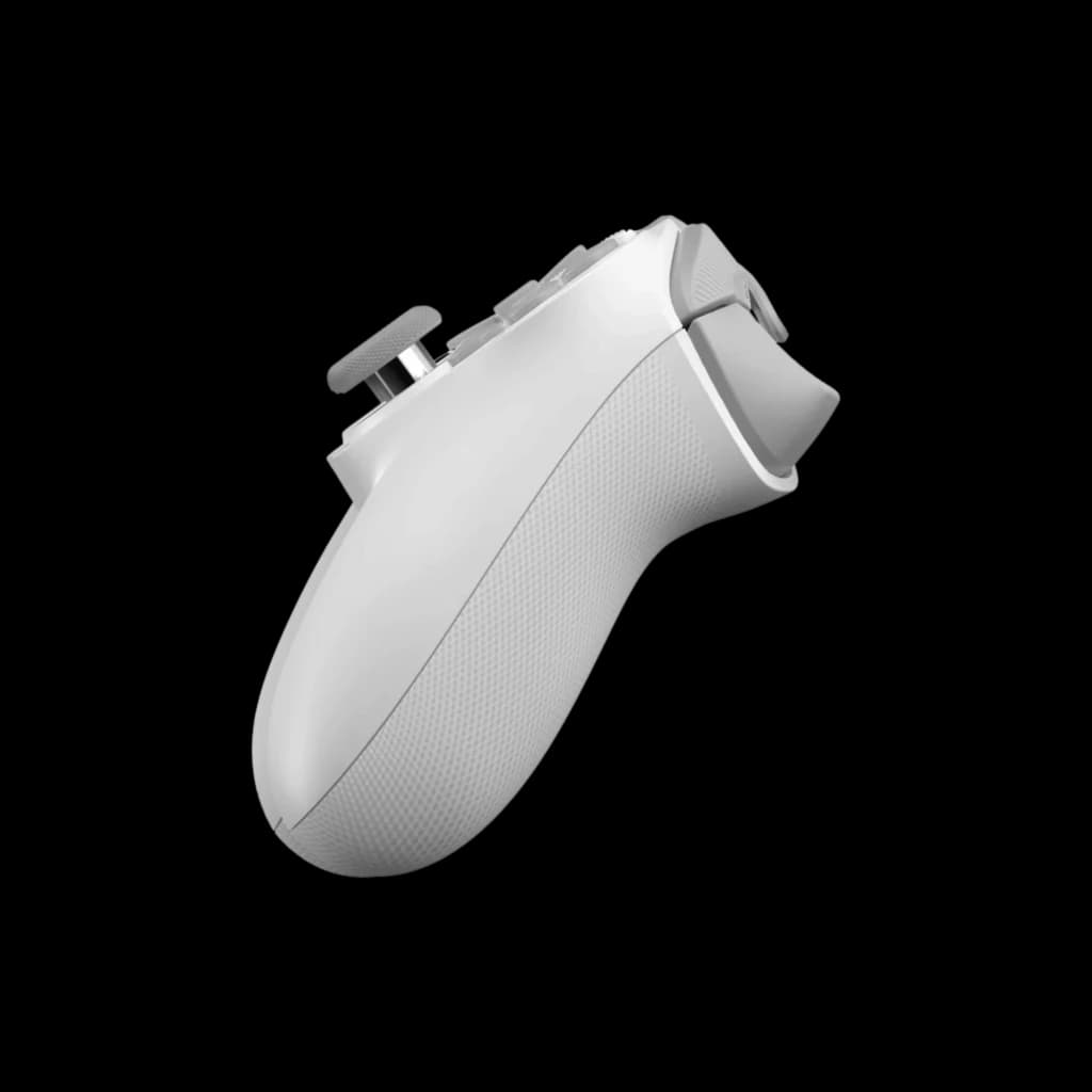 Manette GameSir Tarantula Pro Blanc ergonomique, coque blanche mate, grip texturé, gâchettes pro, joystick gris, compatible Switch Android iOS PC