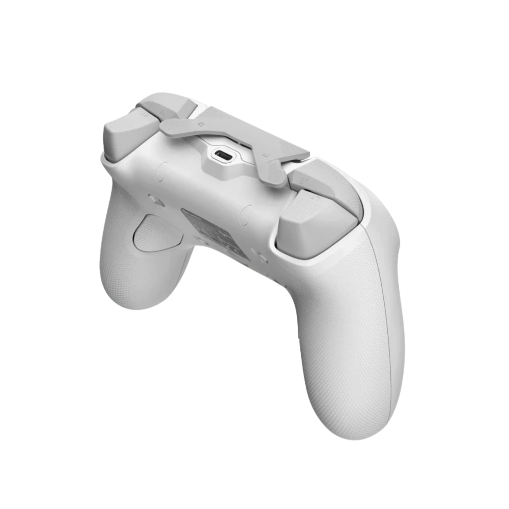 Mando GameSir Tarantula Pro Blanco con carcasa mate, cruceta metálica, sticks duales, botones ABXY grises y luz LED superior; compatible Switch, Android, iOS - Ítem1