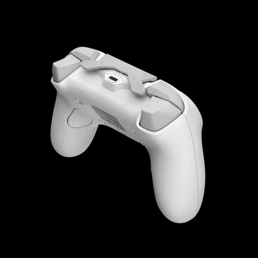 Manette GameSir Tarantula Pro Blanc avec dos texturé, deux palettes arrières, boutons supérieurs proéminents, port central et courbes ergonomiques Switch