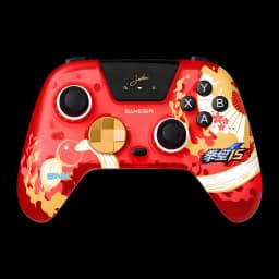 Mando para videojuegos GameSir Super Nova 2 Mai Shiranui Inalámbrico, vista frontal: carcasa roja con ilustración dorada
