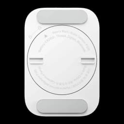 Sensor multiestado Aqara P100 Blanco Zigbee, Thread, Matter, vista trasera: etiqueta circular, ranuras de montaje y batería