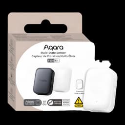 Sensor multiestado Aqara P100 Blanco Zigbee, Thread, Matter, caja: packaging con sensor blanco y negro y funda protectora