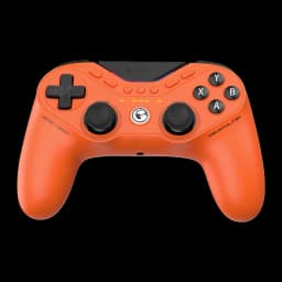 Manette gaming GameSir Tarantula 8K PC Filaire USB-C orange, deux joysticks, croix directionnelle, boutons ABXY, voyants LED, prise USB-C centrée