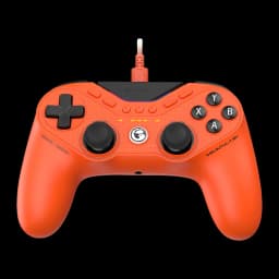 Manette gaming GameSir Tarantula 8K PC Filaire USB-C, couleur orange vive, croix directionnelle, deux joysticks, boutons ABXY contrastés, câble tressé rouge