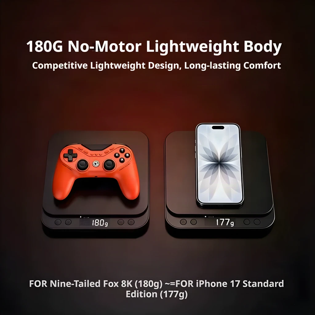 Mando gaming GameSir Tarantula 8K PC con cable USB-C, color naranja, doble joystick, cruceta, botones ABXY, gatillos ergonómicos y luces indicadoras - Ítem7