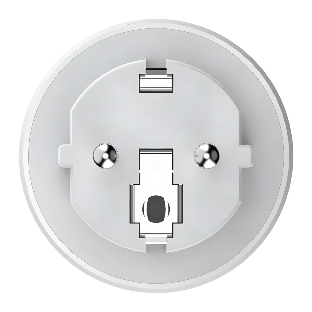 Tomada inteligente Aqara Smart Plug H2 EU Branco Monitorização de energia em tempo real, vista frontal: ficha Schuko
