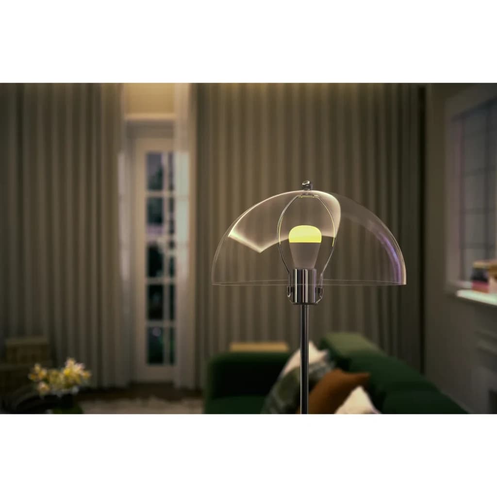 Ampoule Intelligente Aqara LED Bulb T2 CCT Blanche 2700-6500K Zigbee + Thread 10,5W dans lampadaire à abat-jour transparent