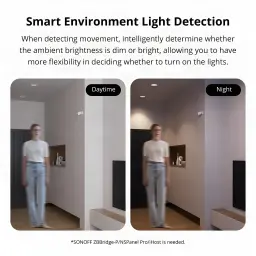 Detector de movimiento Sonoff Zigbee CR2477 3 años SNZB-03P, función luz: detección ambiental de día y noche en habitación