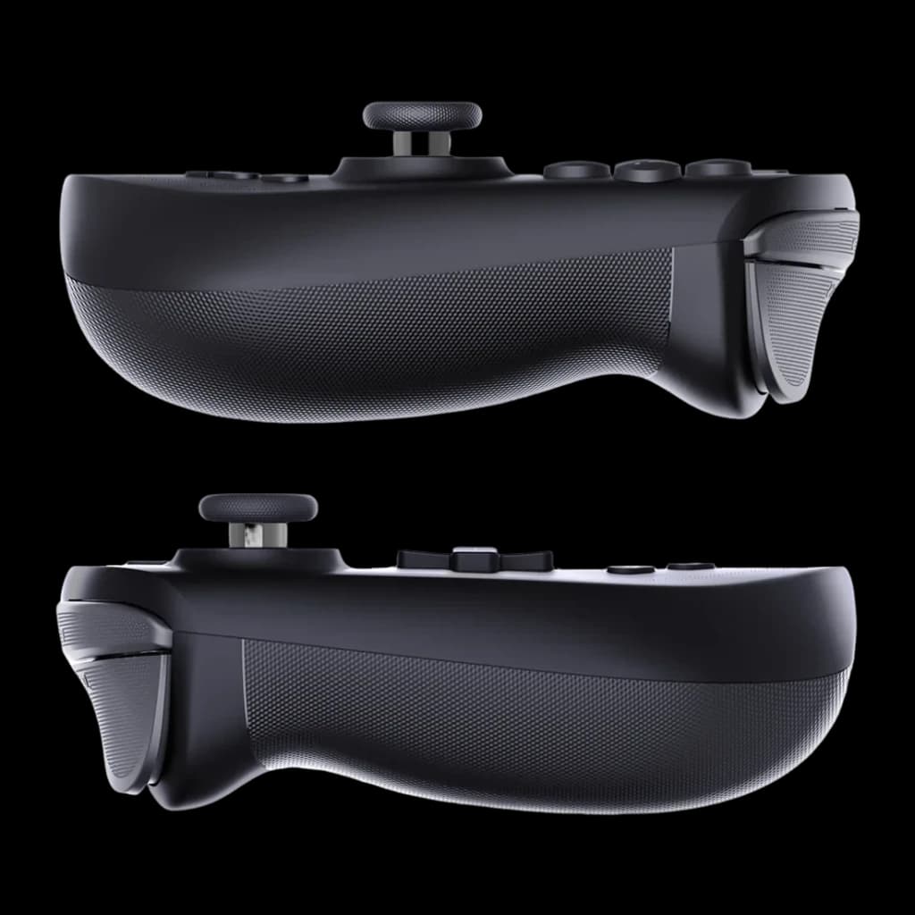 Manette Mobapad M12 HD Noir Bluetooth Nintendo Switch 2, vue latérale: profils gauche et droit avec texture antidérapante