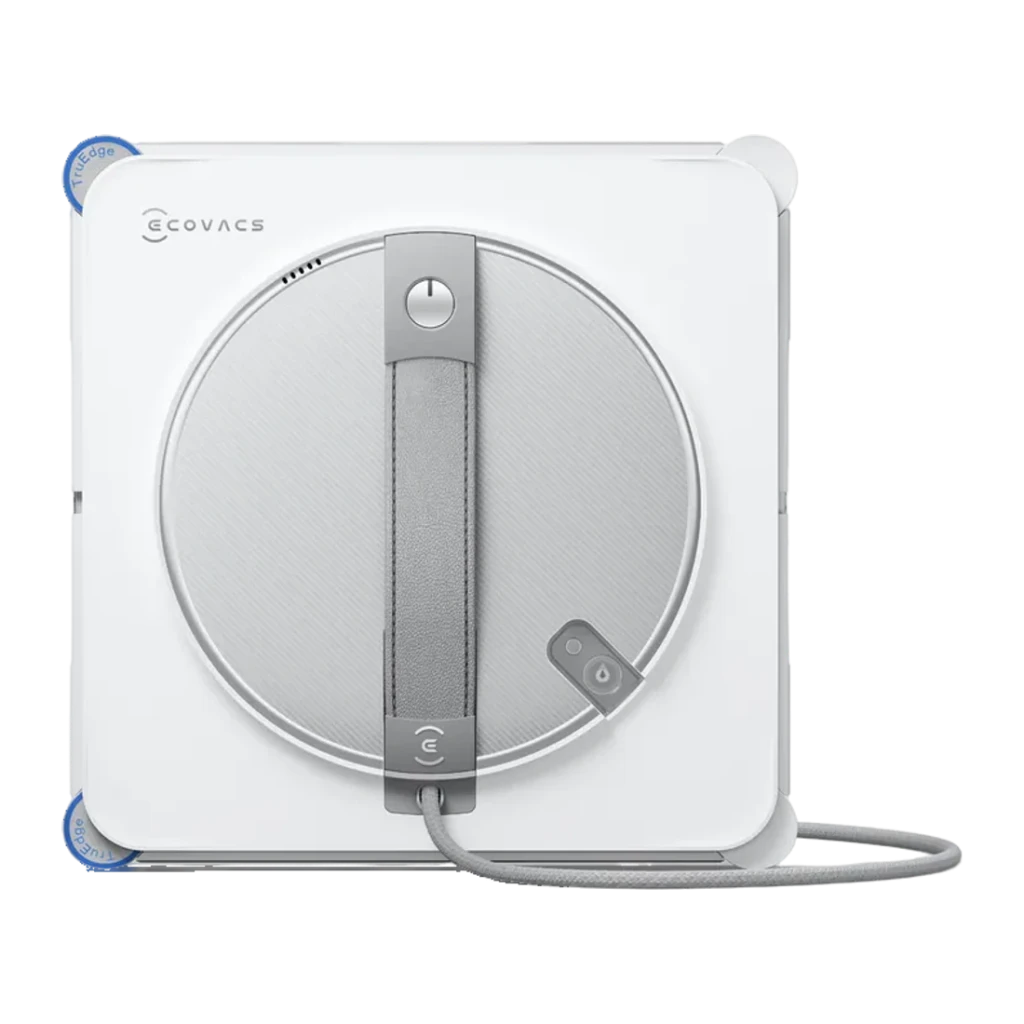 Robot limpiacristales Ecovacs Winbot W2S 3000mAh Blanco 3000Pa 68dB, vista frontal: disco limpiador circular plateado