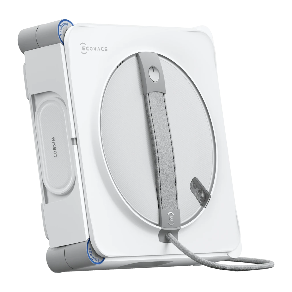 Robot limpiacristales Ecovacs Winbot W2S 3000mAh Blanco 3000Pa 68dB, vista frontal: almohadilla limpiadora circular, logo