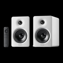 Enceintes Edifier M90 Blanc  100W au design mat, coffrets compacts avec woofer large et tweeter rond, télécommande assortie, connectivité Bluetooth 6.0 LDAC