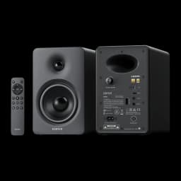 Enceintes Edifier M90 Noir 100W avec woofer large, tweeter discret, panneau arrière avec HDMI, optique et prises audio, télécommande fine incluse