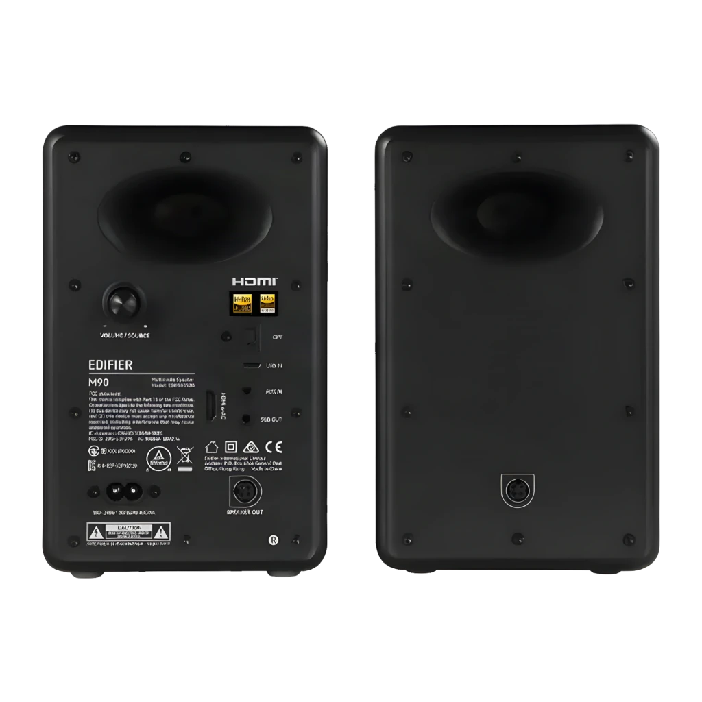 Altavoces Edifier M90 Negro 100W Bluetooth 6.0 LDAC con diseño minimalista mate, dos cajas compactas con woofer y tweeter frontales, incluye control remoto - Ítem3