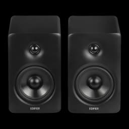 Enceintes Edifier M90 Noir 100W Bluetooth 6.0 LDAC, paire noire mate avec tweeter dôme et grand woofer circulaire, logo Edifier discret en façade