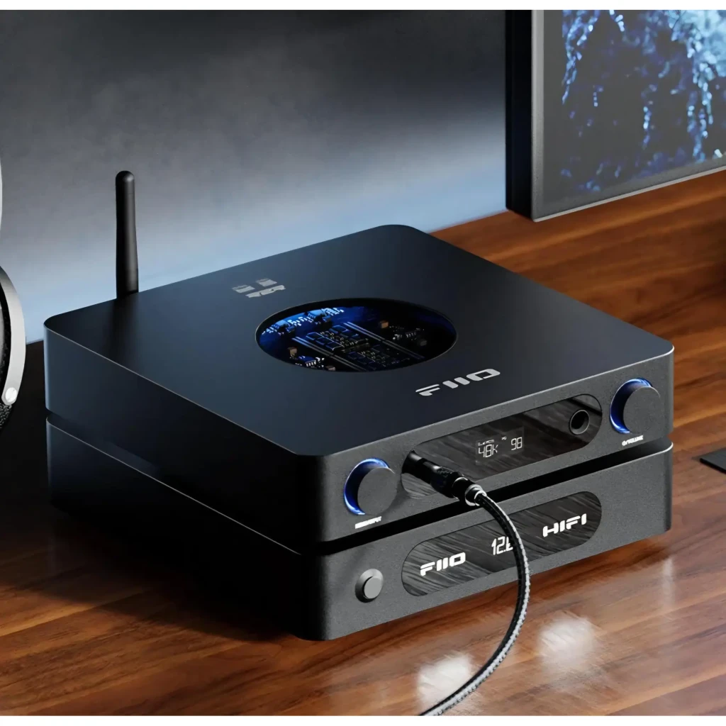Fuente de Alimentación Lineal FiiO Darkside PRO 75W Toroidal, caja negra compacta con pantalla LED 12.0 V, botón frontal y rejillas laterales de ventilación - Ítem3