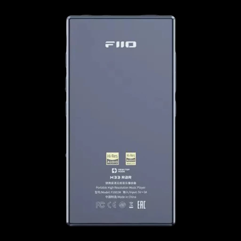 Lecteur audio portable FiiO Electronics DSD512 natif 4,4 mm 5580166, vue arrière: logo FiiO, modèle M33 R2R