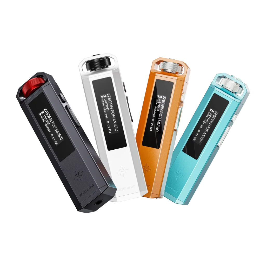 FiiO Snowsky ECHO NANO blanco, reproductor Hi-Res compacto con pantalla lateral, cuerpo metálico angular, rueda superior de volumen y botones laterales - Ítem1