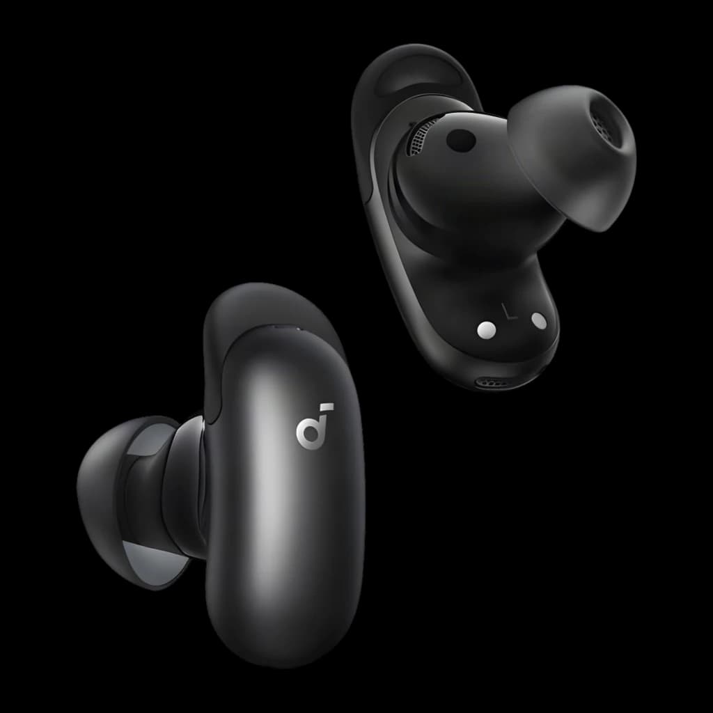 Auriculares Soundcore Liberty 5 Pro Cancelación de Ruido Adaptativa en color negro, diseño intraaural compacto con almohadillas de silicona y acabado mate