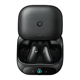 Auriculares Soundcore Liberty 5 Pro con estuche negro mate, cancelación de ruido adaptativa, indicadores LED frontales y diseño in-ear ergonómico con toques