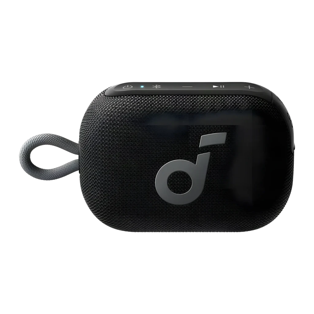 Altavoz Bluetooth Soundcore Select 4 Go negro, compacto con malla textil, logo Q plateado, luz LED azul y correa trenzada para llevar, diseño resistente IP67 - Ítem2