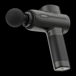Pistola de Massagem Renpho Active Massage Gun Preto 5 velocidades, vista lateral: cabeçote esférico de espuma, logo Renpho