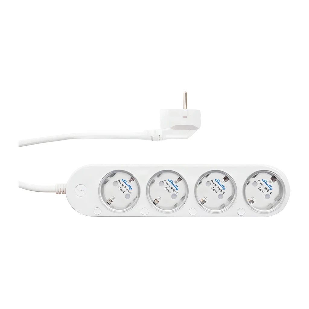 Regleta inteligente Shelly Power Strip 4 Gen4 Blanco Protección sobrecargas WiFi 16A