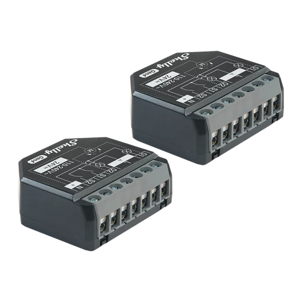 Interruptor inteligente Shelly 2PM Gen4 Pack 2 unidades Negro Matter WiFi