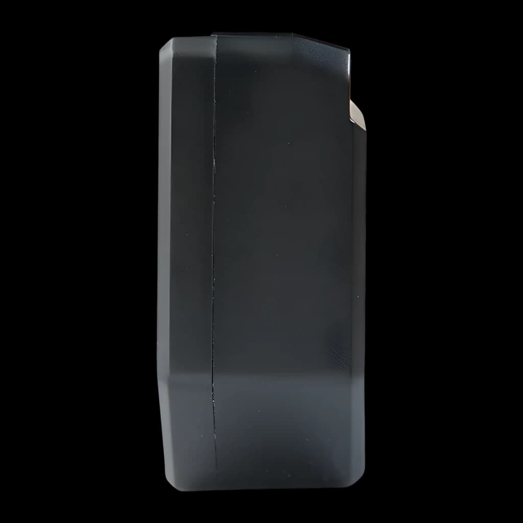 Interrupteur intelligent Shelly 2PM Gen4 Pack 2 unités Noir Matter WiFi, vue latérale: boîtier noir mat avec arête biseautée