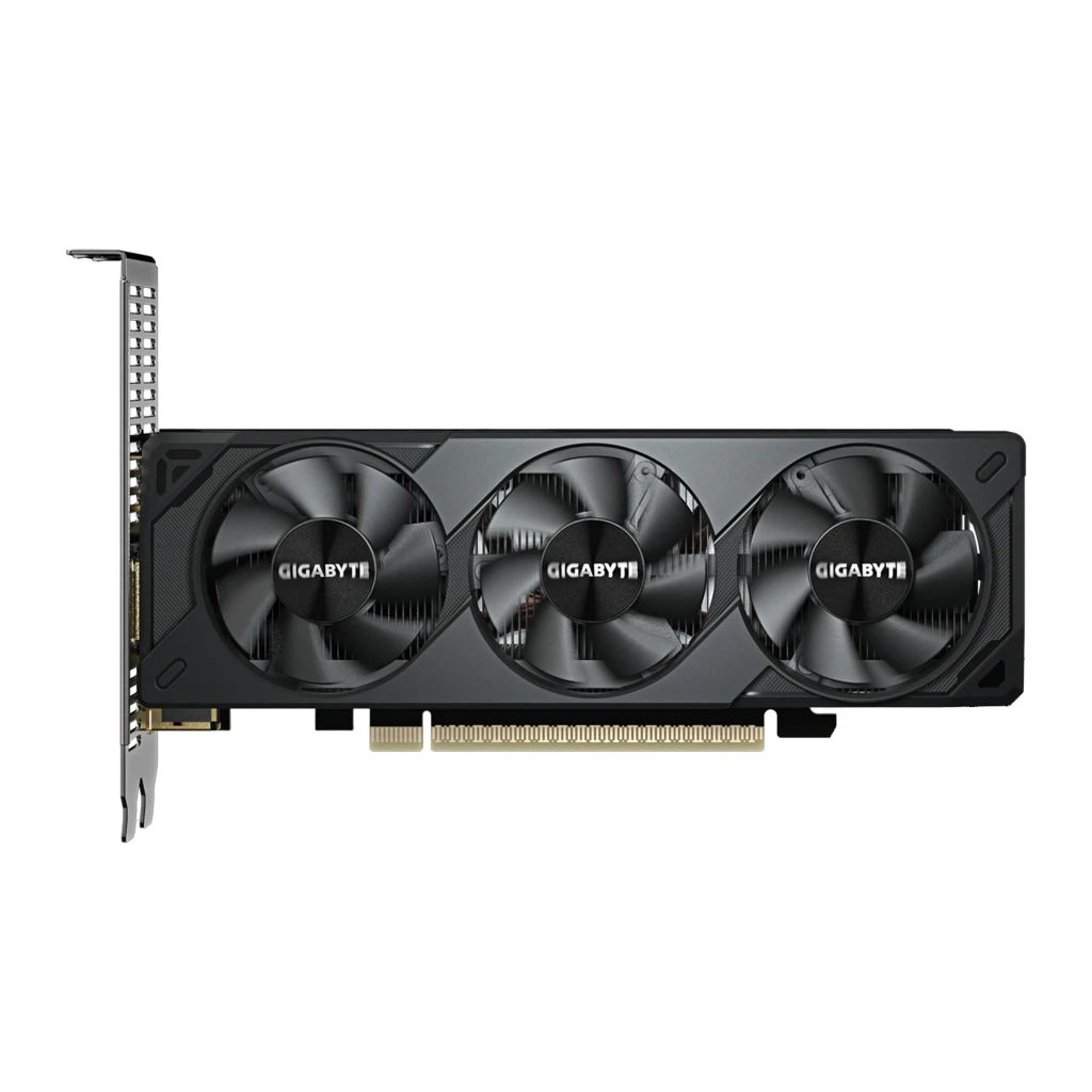 GIGABYTE GeForce RTX 5050 OC Low Profile 8GB negro, caja y tarjeta: packaging naranja-negro con doble ventilador y bracket - Ítem2