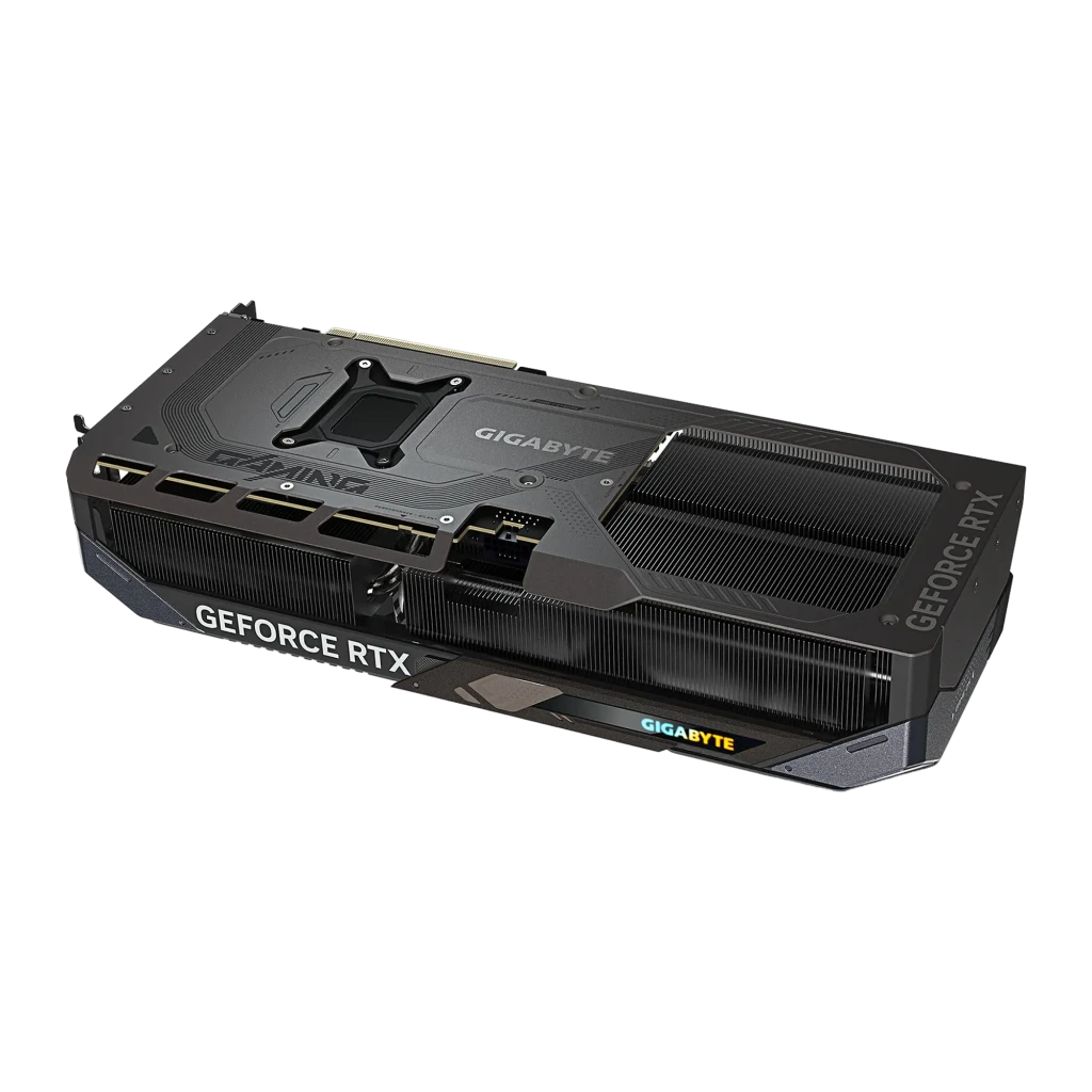 GIGABYTE RTX 5070 Ti GAMING OC 16GB negro, kit con caja: tarjeta con tres ventiladores RGB junto a caja naranja y verde - Ítem3