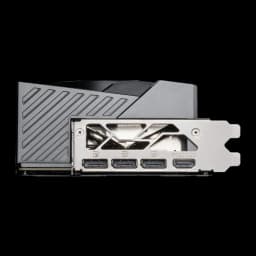 MSI GeForce RTX 5090 Gaming Trio OC 32GB negro, vista lateral: bracket con 3 DisplayPort y 1 HDMI visibles
