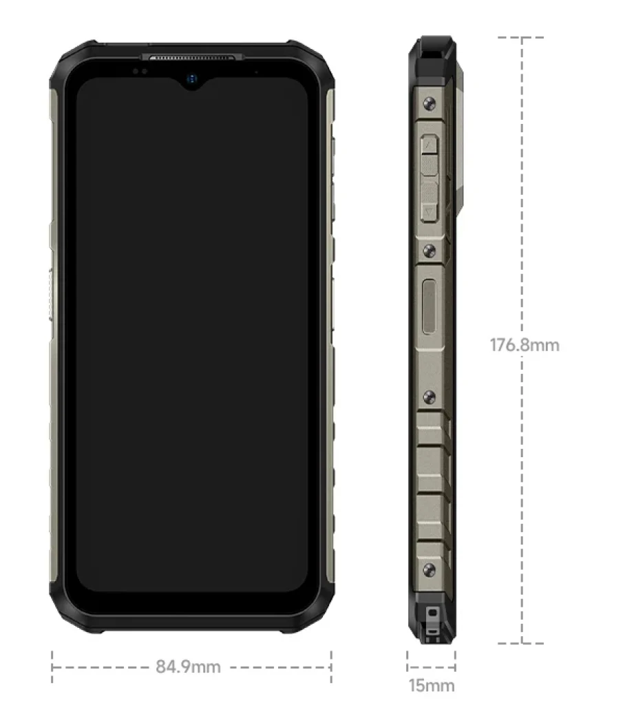 Ulefone Armor 22 Pro negro rugerizado MIL-STD-810H con trasera robusta, módulo de cámara 64MP con IR para visión nocturna y pantalla mostrando alto contraste - Ítem7