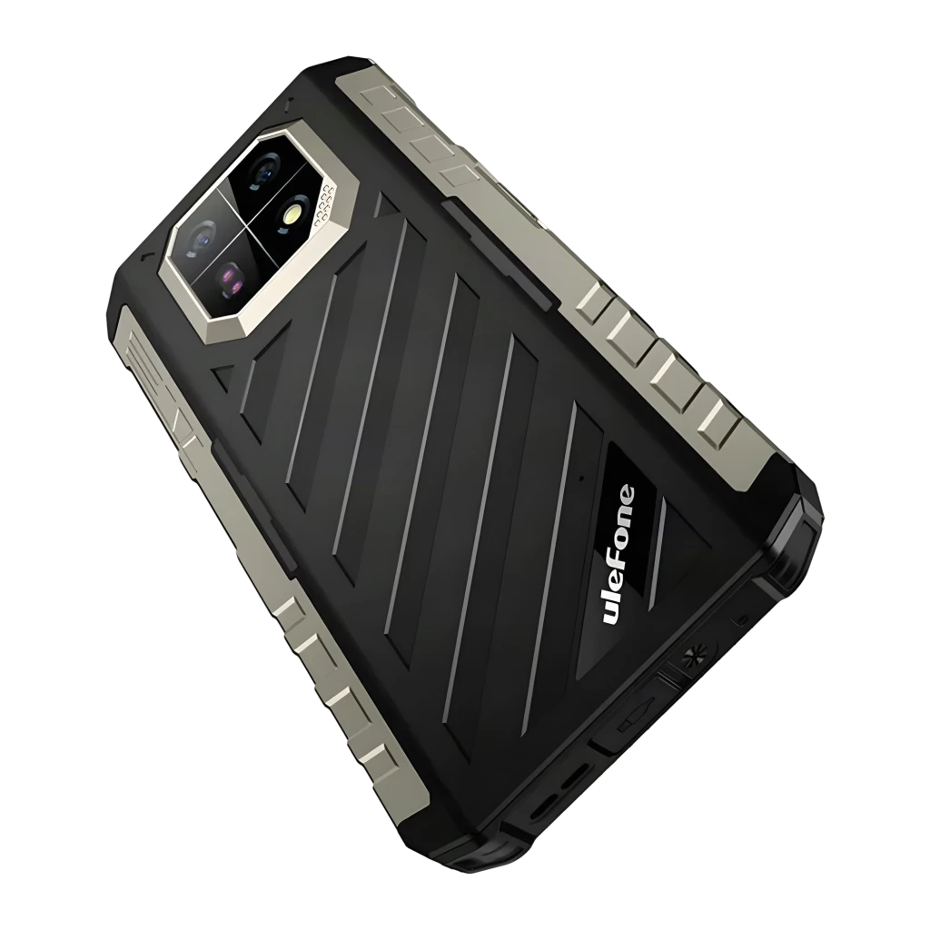 Ulefone Armor 22 Pro negro rugerizado MIL-STD-810H con trasera robusta, módulo de cámara 64MP con IR para visión nocturna y pantalla mostrando alto contraste - Ítem5