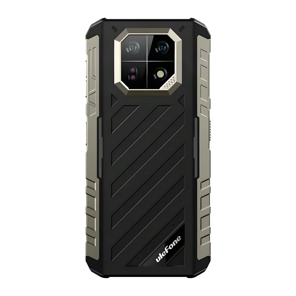 Ulefone Armor 22 Pro negro rugerizado MIL-STD-810H con trasera robusta, módulo de cámara 64MP con IR para visión nocturna y pantalla mostrando alto contraste - Ítem3