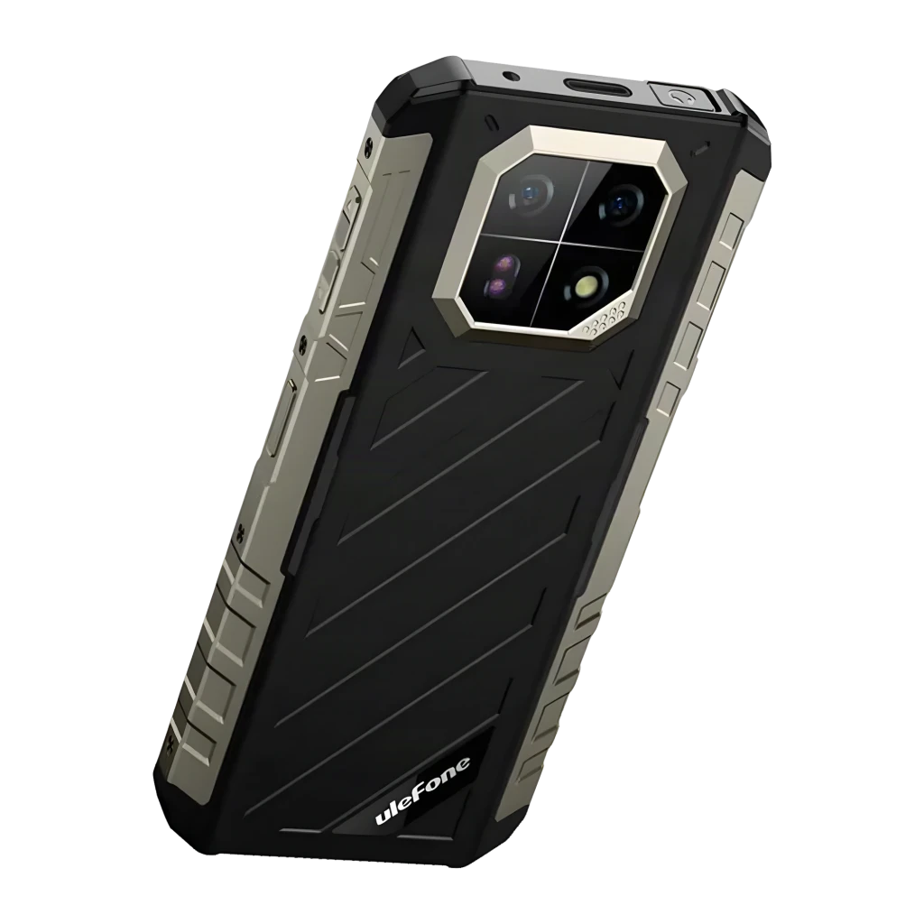 Ulefone Armor 22 Pro negro rugerizado MIL-STD-810H con trasera robusta, módulo de cámara 64MP con IR para visión nocturna y pantalla mostrando alto contraste - Ítem4