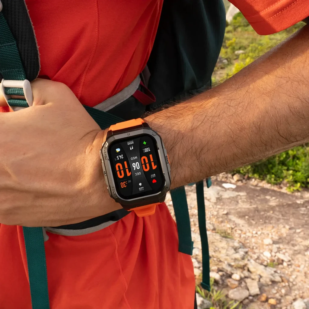 Ulefone Armor Watch Ultra Naranja con correa silicona resistente, caja metálica robusta, pantalla táctil a color y botones laterales de control - Ítem3