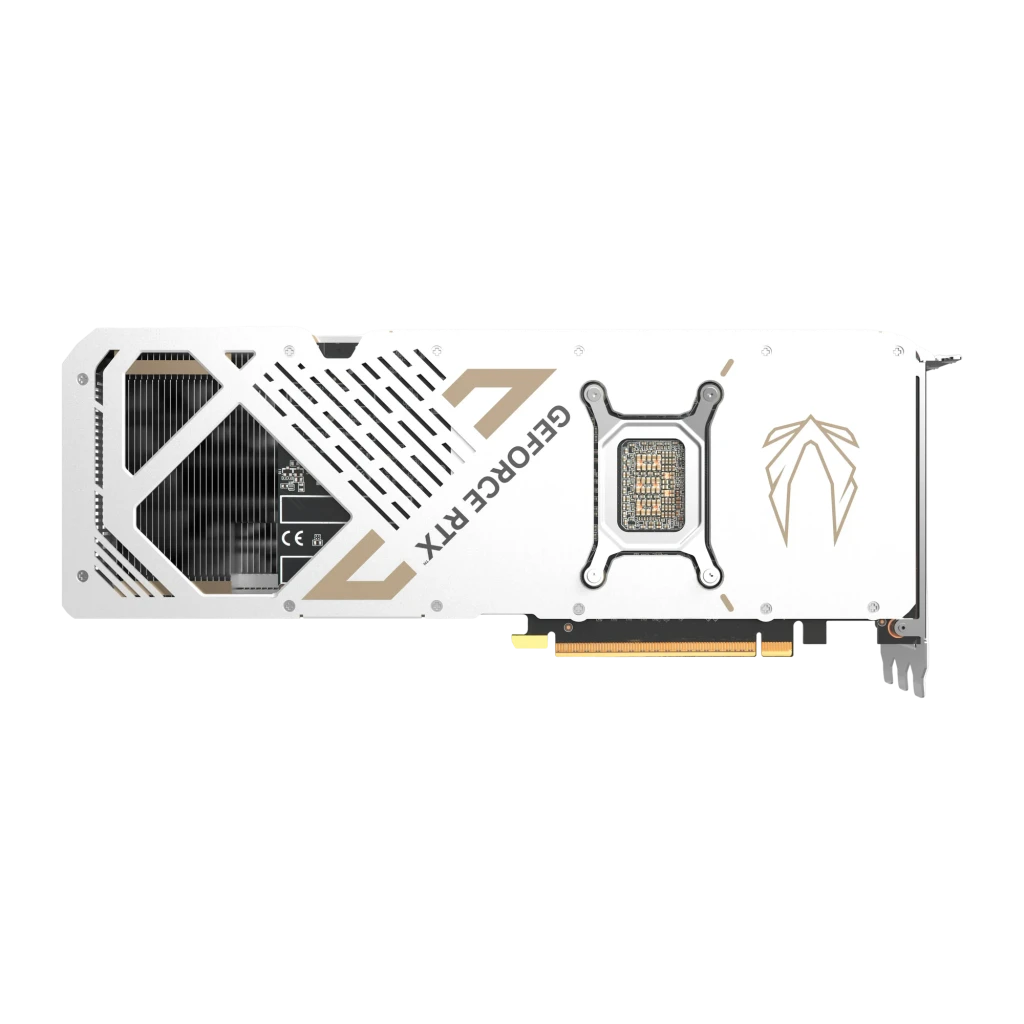 ZOTAC GAMING RTX 5070 Ti Solid Core OC 16GB branco, kit completo: caixa branca RTX 5070 Ti ao lado da placa gráfica - Item2