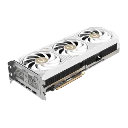 ZOTAC GAMING RTX 5070 Ti Solid Core OC 16GB blanc, vue en angle: ports 3x DP et 1x HDMI visibles sur le bracket latéral