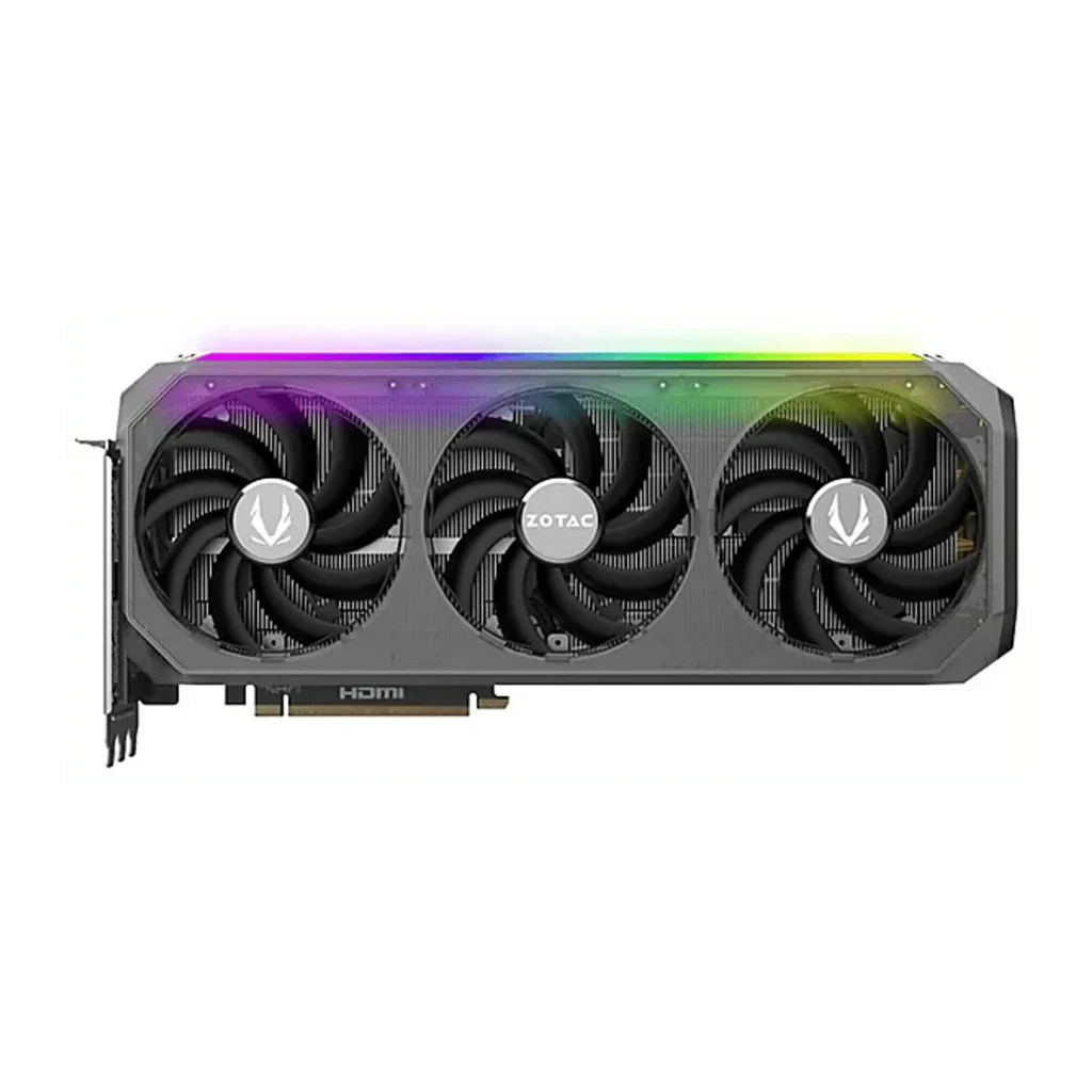 ZOTAC GAMING RTX 5080 AMP Extreme Infinity 16GB, caixa e placa: embalagem preta-verde ao lado da GPU com triplo ventilador e - Item1
