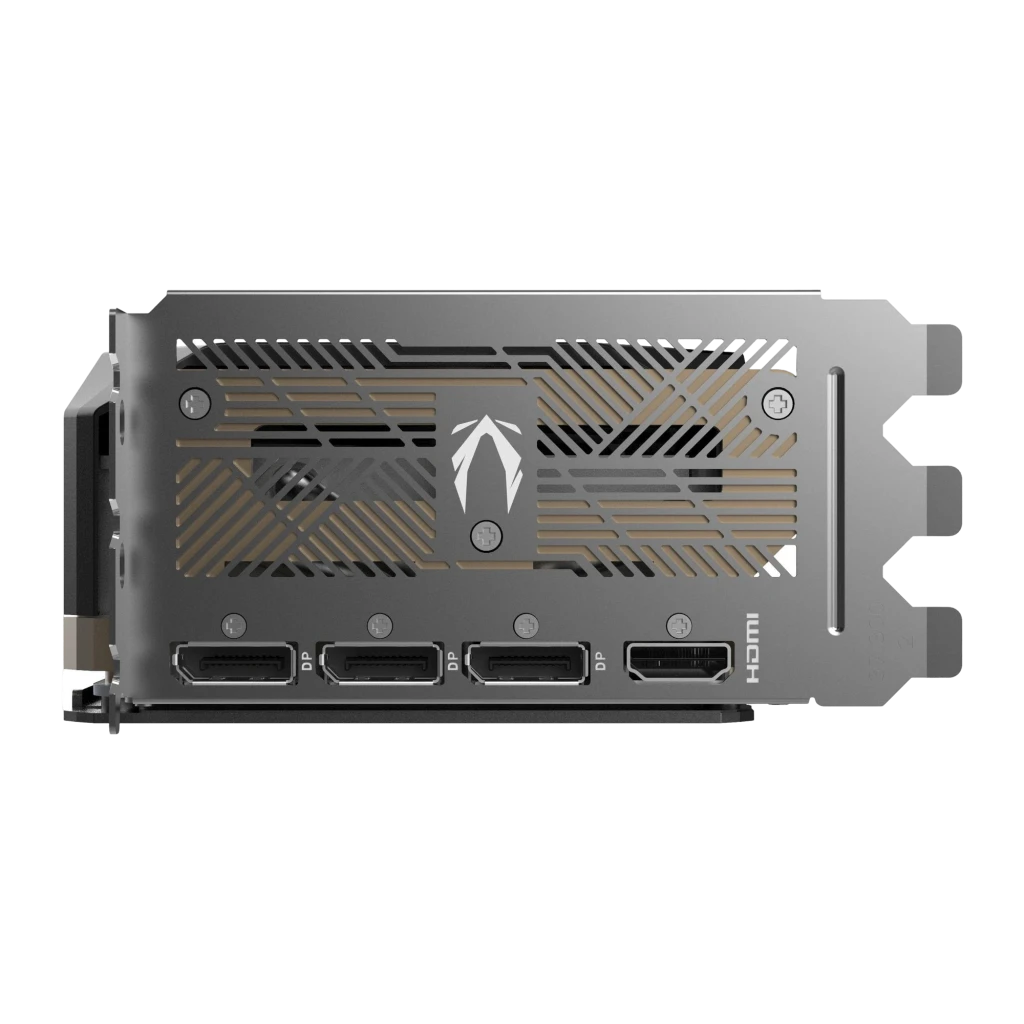 ZOTAC GAMING GeForce RTX 5080 Solid Core OC 16GB, caixa e placa: embalagem frontal ao lado da GPU com cooler de 3 ventoinhas - Item4