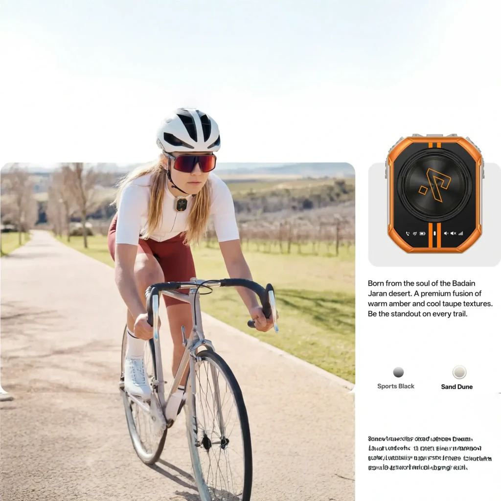 Walkie Talkie Ulefone RugOne XLink 7 SIM Bundle Arena con diseño robusto, bordes anaranjados, dial central negro, ranura SIM lateral y botones metálicos - Ítem3