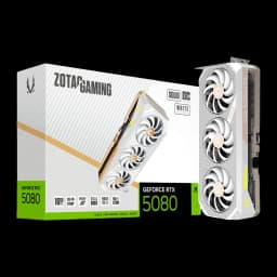 Zotac GeForce RTX 5080 SOLID OC White Edition blanc, contenu: carte graphique triple ventilateur avec sa boîte de vente au