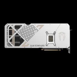 Zotac GeForce RTX 5080 SOLID OC White Edition blanc, vue arrière: backplate blanc avec découpe du dissipateur et logo