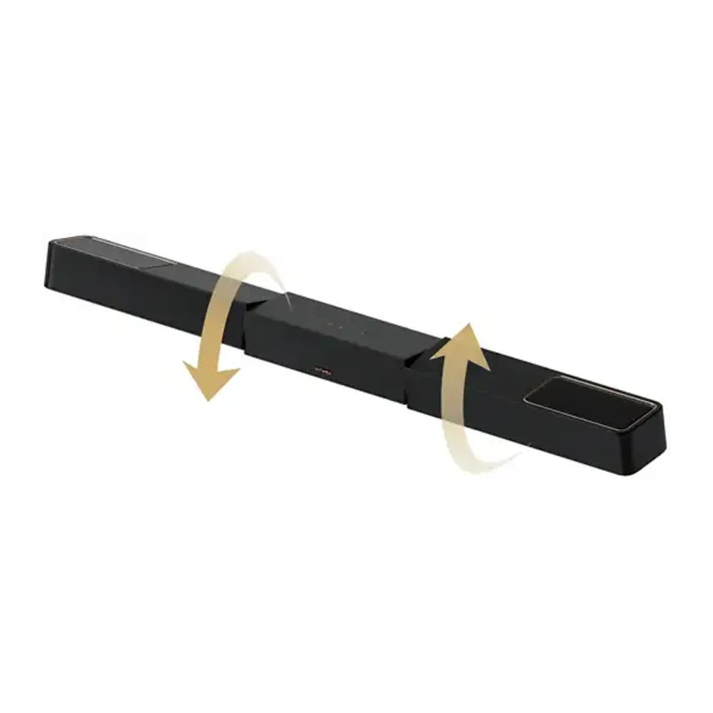 Ultimea Ultima Skywave X60 Soundbar Preto, vista frontal: dois altifalantes satélite pretos com grelha têxtil e remate - Item2